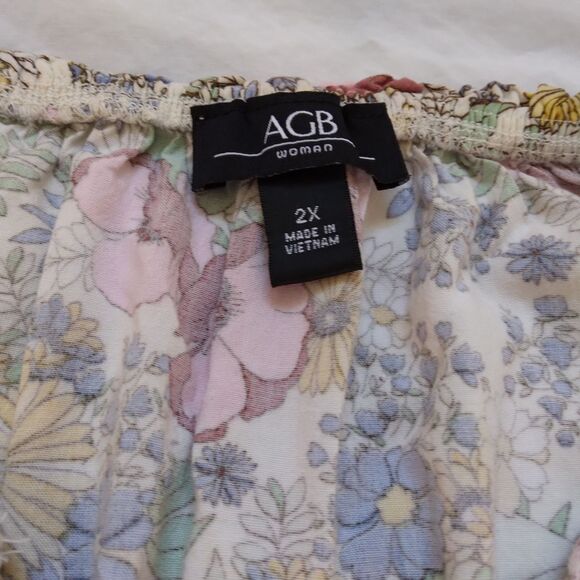 Floral Pop Over Button Blouse Peasant Cottagecore Boho 3/4 Sleeve Womens Size 2X - Picture 5 of 13